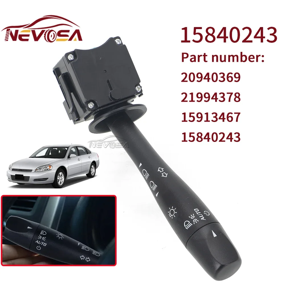 Palanca de interruptor de señal de giro para faro delantero de coche LHD para Chevrolet Malibu 2006-2012 Pontiac G6 Saturn Aura 20940369 15840243 21994378