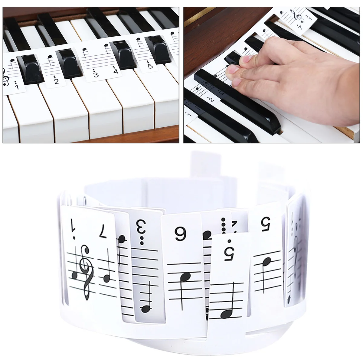 

PVC Transparent Piano Keyboard Stickers for Beginners Non Stick Safe Durable Musical Instrument Accessories Key Recognition
