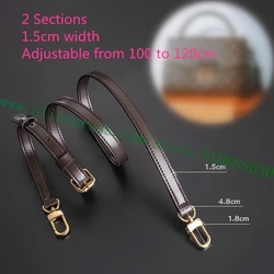 Coffee Smooth Cowhide Leather Adjustable Bag Strap Carry Belt For Designer Women Handbag Lady Pochette Purse Duffle Luggage