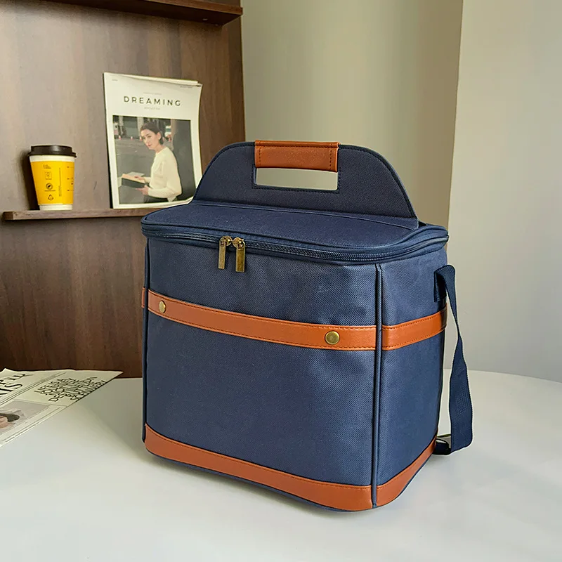 Portable 15L Thermal Fridge Lunch Box Insulated Cooler Tote for Men Large Leakproof Food Carrier with Adjustable Strap for Work