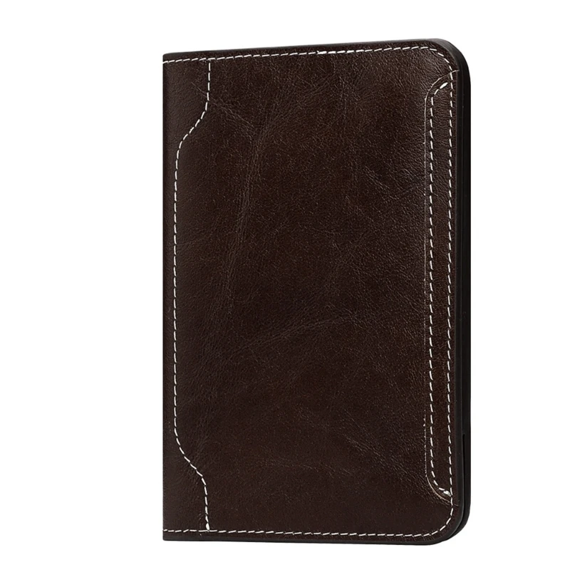 E74B Stylish Passport Holder Durable Wallet Leather Credit Back Card Organizer for Business and Vacation