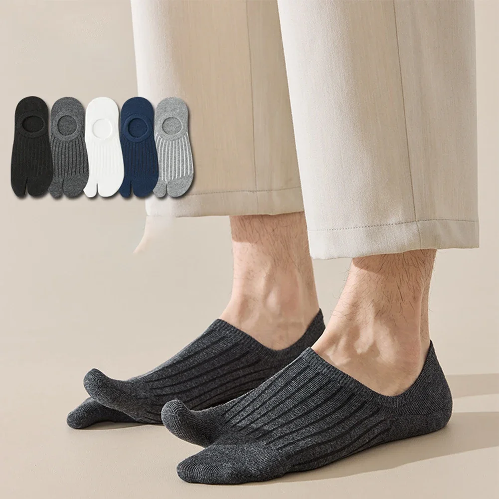 

1 Pair Men's Japanese Style Two-toe Striped Socks Sox Breathable Cotton Man Casual Comfortable Ankle Sock