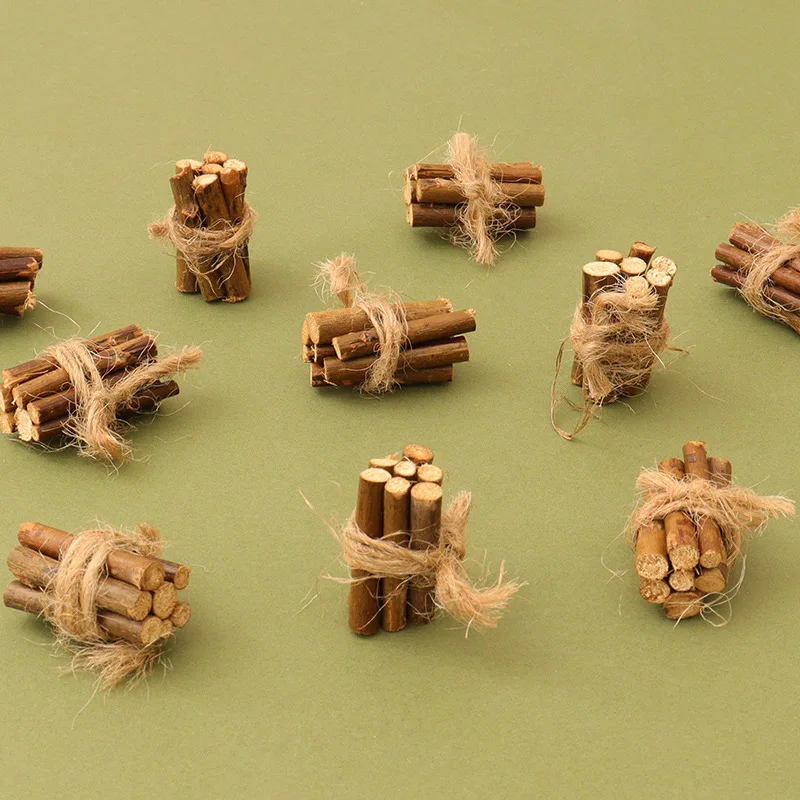 

Dollhouse Firewood Pile Wood Set Miniature Mini Model Toys Creative Food Play Kitchen Simulation Ornaments Home Decor Decoration