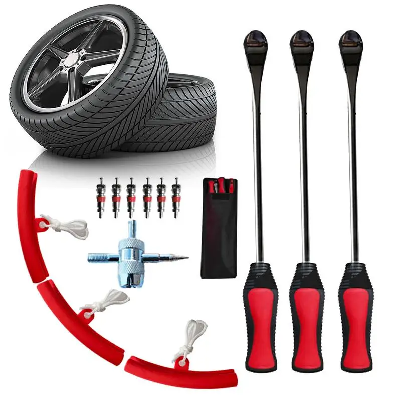 

Tire Spoons Hardened Steel Tire Pry Bar 13PCS Tire Changer Crowbar Set 38cm Long Lever Tire Mounting And Removal Tools Universal