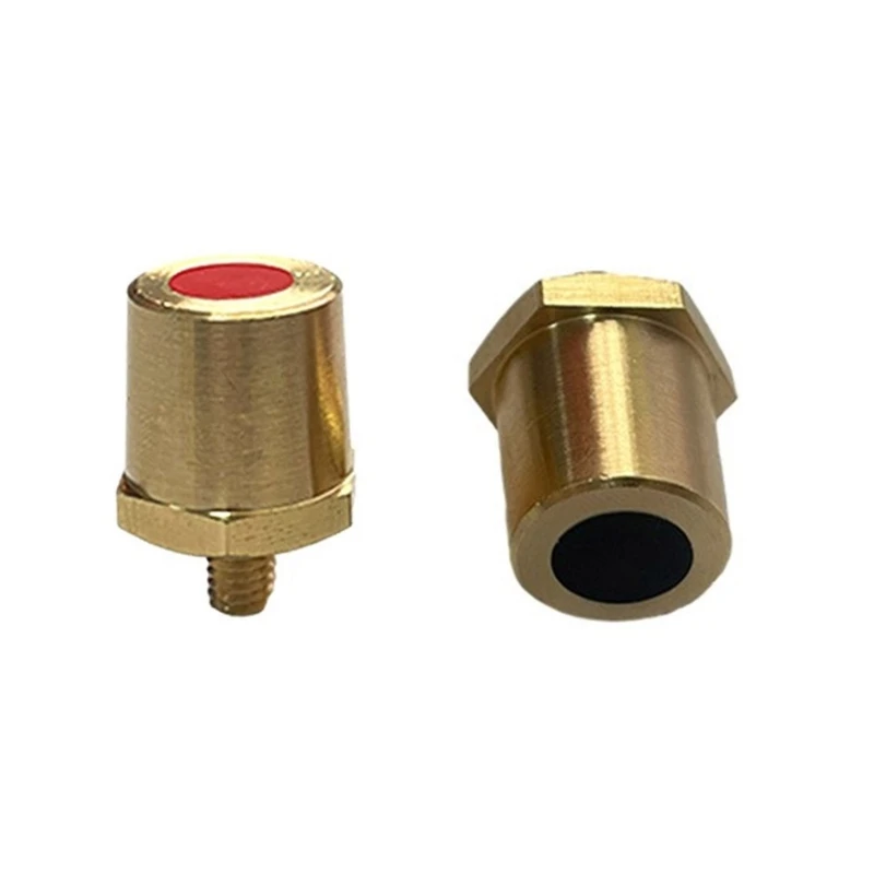 547B Pack of 2 Positive and Negative Battery Terminals Charging Post Connector Brass Battery Post Adapter Male Thread