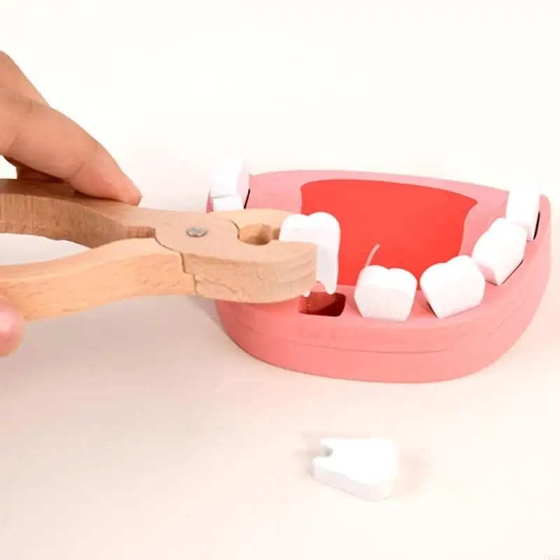 F62D Simulation Doctor Toy for Play House Simulation Doctor Injection Toy Gift Children's Wooden Simulation Bag Box