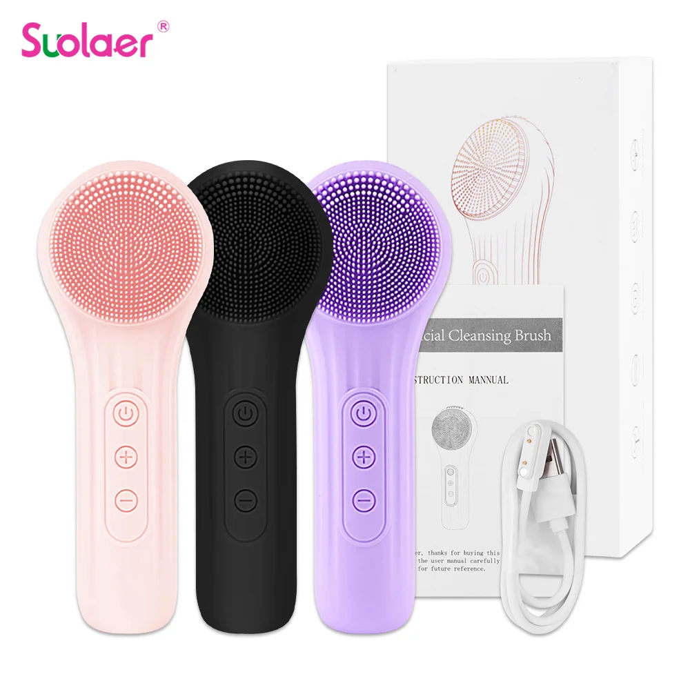 

Звуковая водостойкая щетка для очищения лица для мужчин и женщин, перезаряжаемая отшелушивающая электрическая скребок для лица, очищающая щетка, Прямая поставка