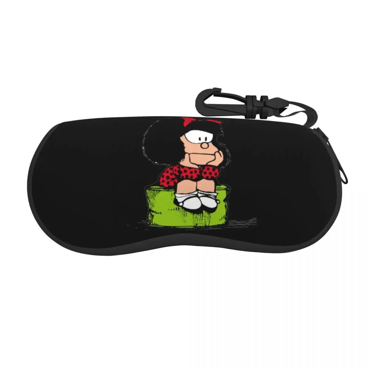 

Custom Mafaldas Thinking Eyeglass Glasses Case Women Men Soft Quino Comic Cartoon Sunglasses Protective Bag