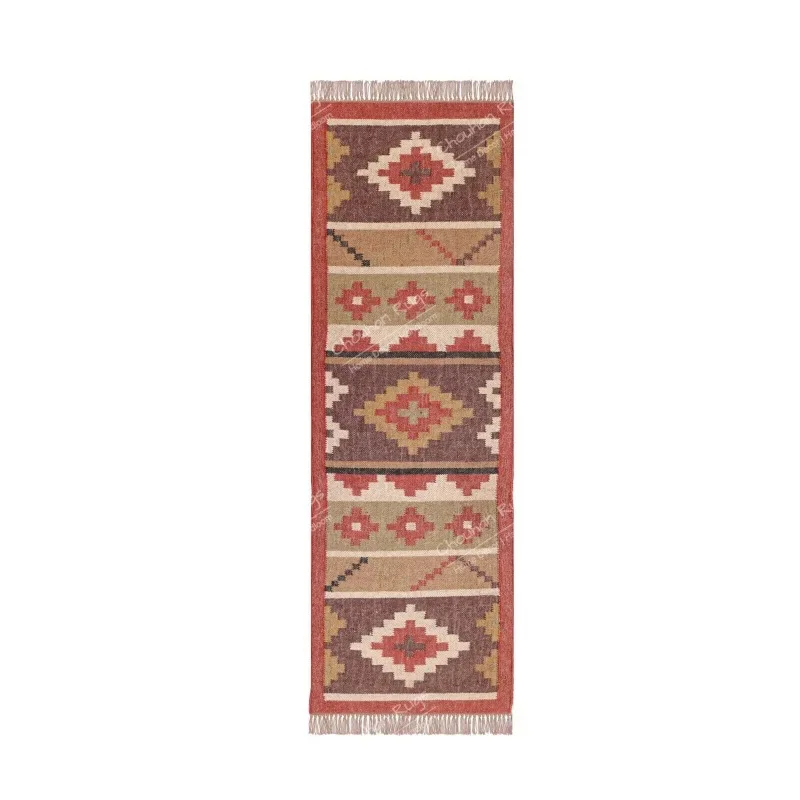 

Handwoven Wool Jute Kilim Rug Indian Dhurrie Rug Kilim Jute Runner Rugs