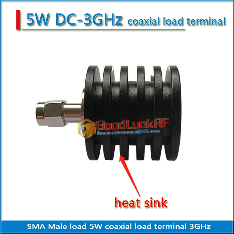 SMA Male load high-power 5W coaxial Termination DUMMY load DC-3GHZ DC-6GHZ with heat sink low standing wave 50 ohm SMA-JR-5W