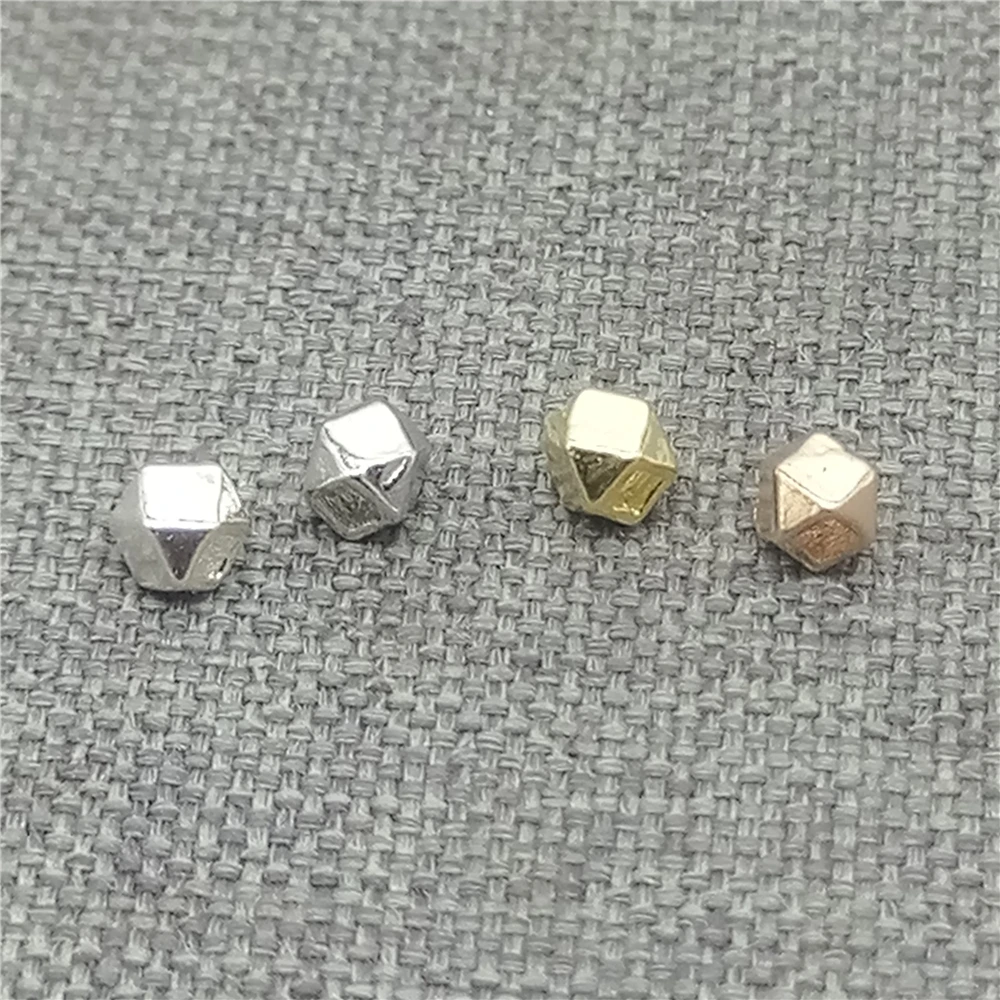 20 szt. 925 Sterling Silver Tiny Diamond Cut koraliki fasetowane w/rodowane pozłacane na bransoletkę