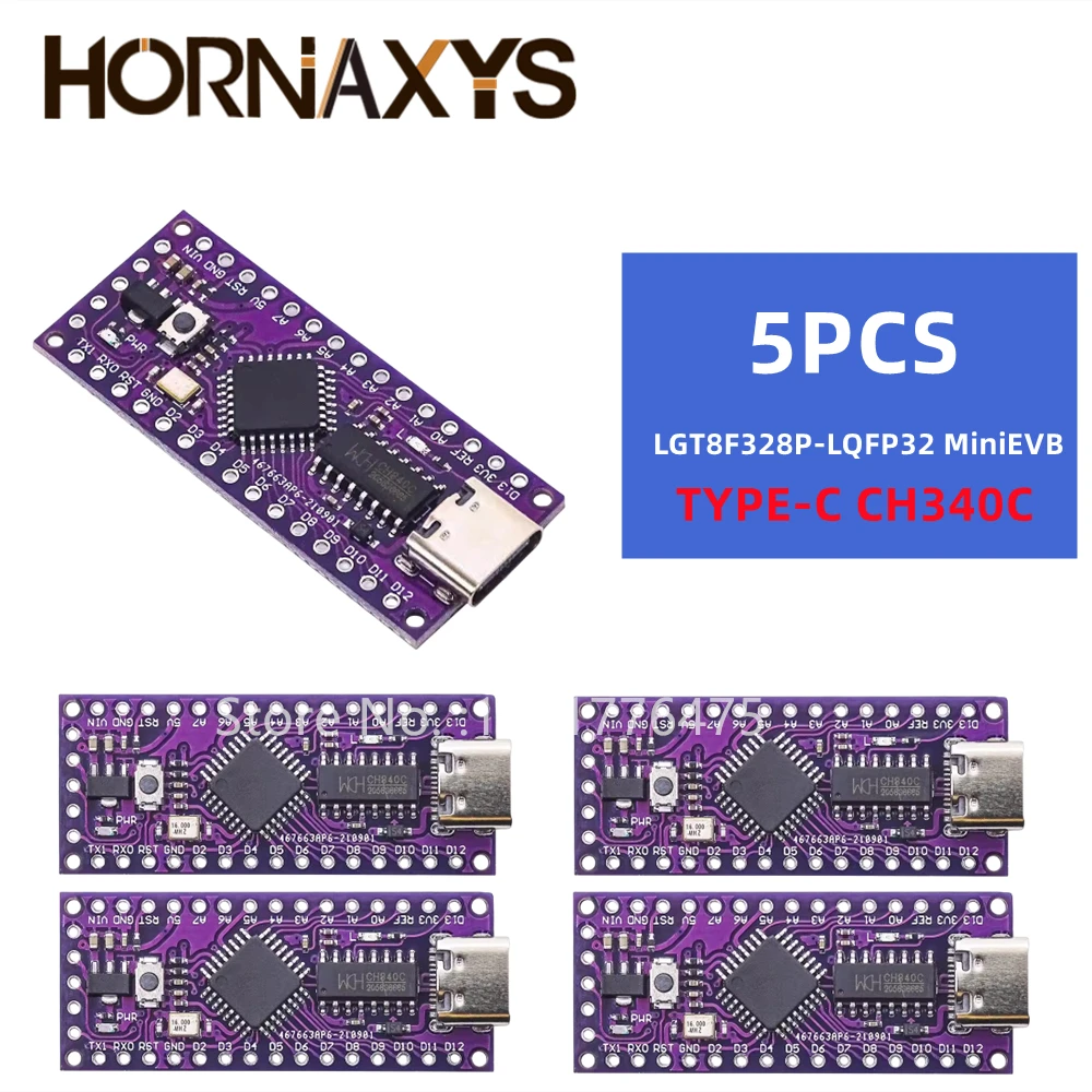 LGT8F328P-LQFP32 MiniEVB TYPE-C MICRO USB Compatible With ATMEGA328 Nano V3.0 LGT8F328P CH340C/ HT42B534-1 SOP16 For Arduino