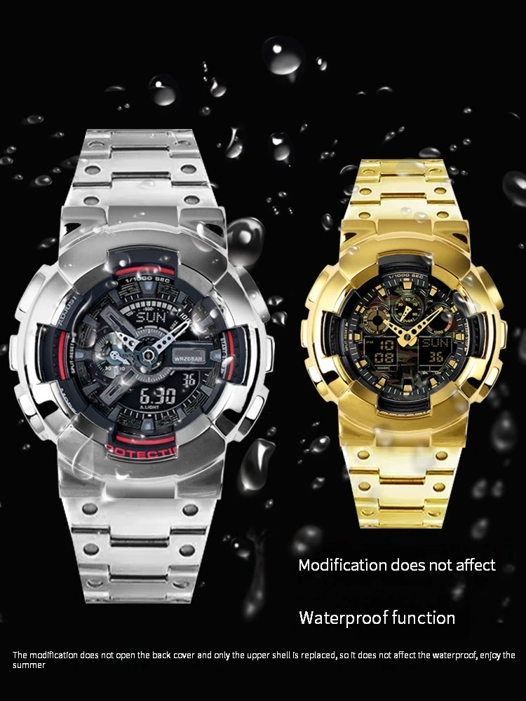 Imagem -05 - Pulseira Inoxidável para Casio G-shock Strap Bezel Frame Caixa de Metal Cinto com Ferramenta Acessórios para Relógios Masculinos Ga110gb 100 Série 120