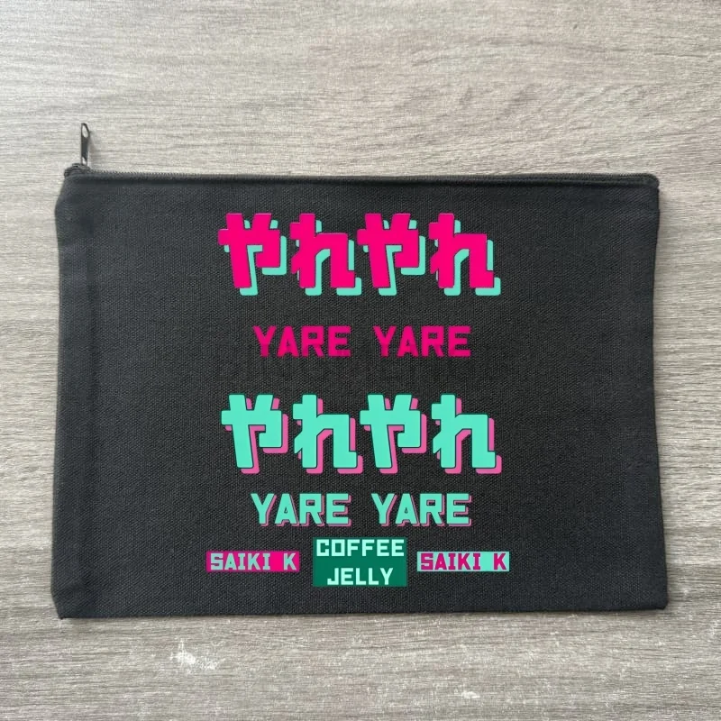 

Косметичка-кошелек Saiki Kusuo The Disastrous Life of PSI Saiki K, женская, черная, из холщовой ткани, милая, для хранения косметики