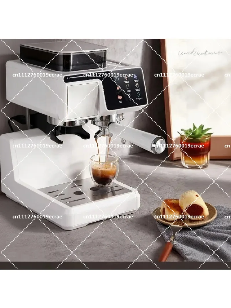 Compact Espresso Machine 2-in-1 Cold & Hot Coffee Maker with Built-in Grinder for Home Office Small Cafés