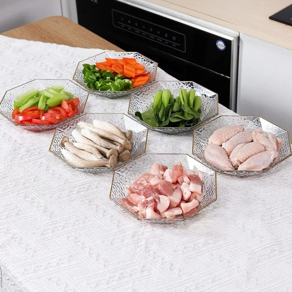 Glacier Pattern Food Preparation Plate Wall-mounted Space Saving Snack Bowls Set Stackable Portable Dessert Plate Entertaining