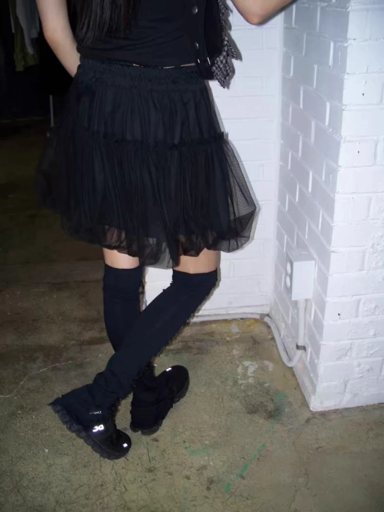 تصميم حصري حلو رقصة البولكا نقطة مرونة الخصر كعكة زهرة منتفخ f تنورة المرأة تخفيف Sle عالية الخصر مادة أخرى