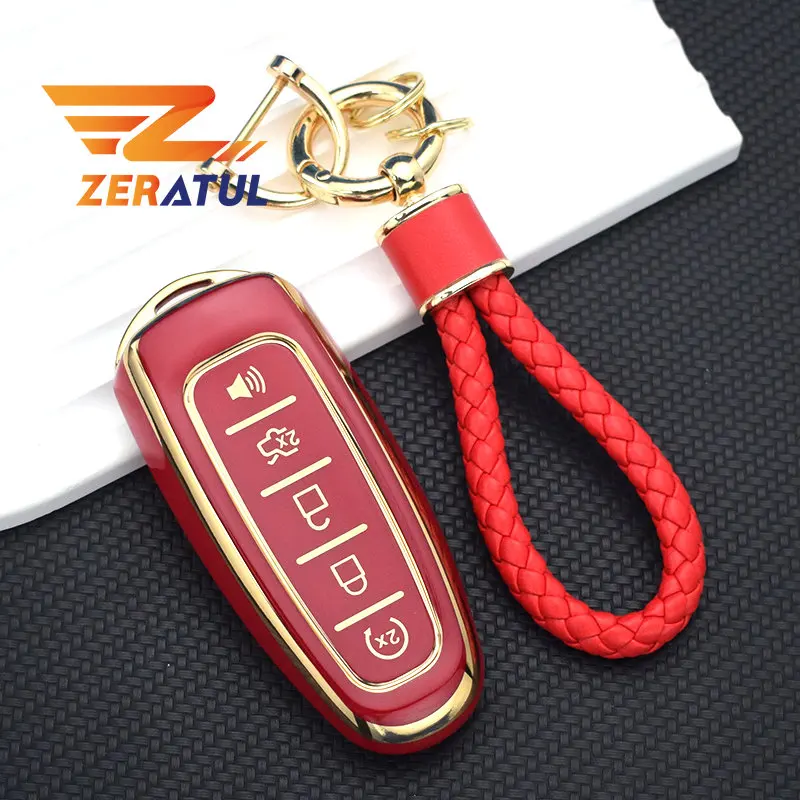 

Чехол для автомобильного ключа из ТПУ с 5 кнопками для Ford Edge Explorer Escape Focus Taurus Flex для Lincoln MKS MKT MKX MKZ Navigator