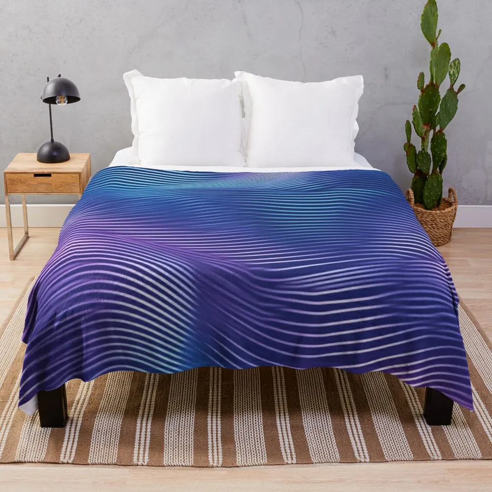 Calming Waves: Japanese Seigaiha Pattern for Emotional Balance Throw Blanket Flannel Fabric wednesday Blankets