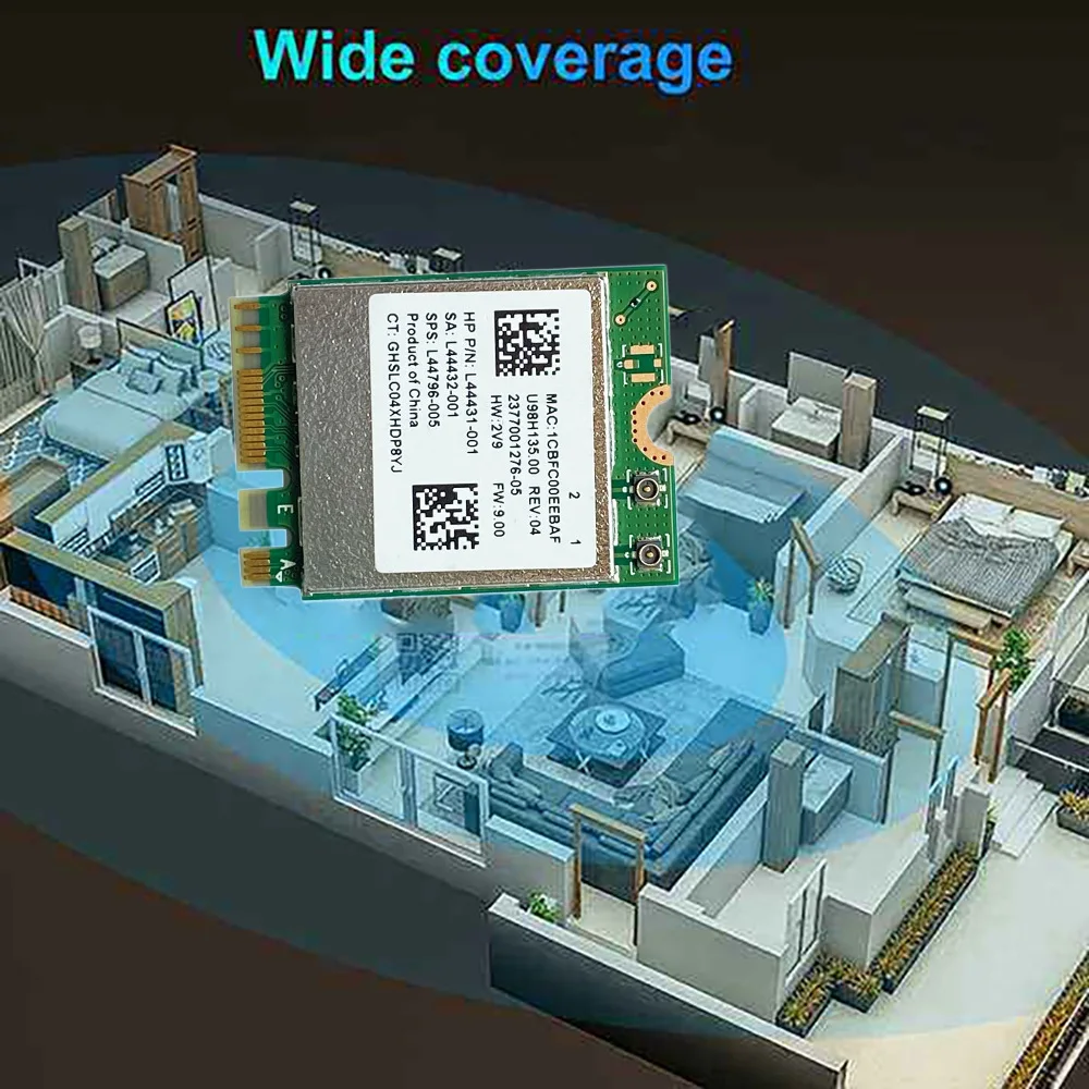 RTL8822CE Placa de Rede Sem Fio, 2.4G, 5G, Dual-Band, Gigabit WiFi, Bluetooth 5.0, Interface M.2 NGFF, Módulo Sem Fio