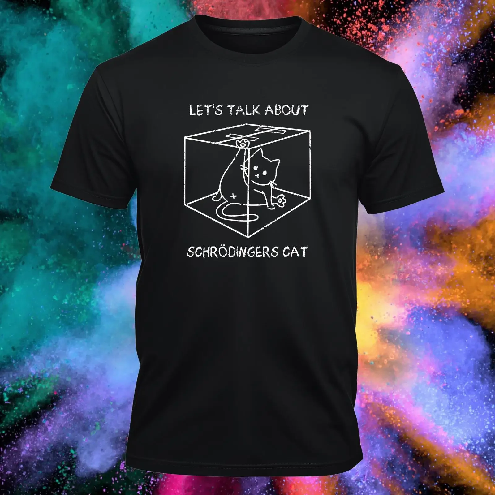 Schrödinger amp 39 s Cat T Shirt Funny Physics Nerd Scientist Quantum StudenT vintage Washed Comfortable Stylish Soft