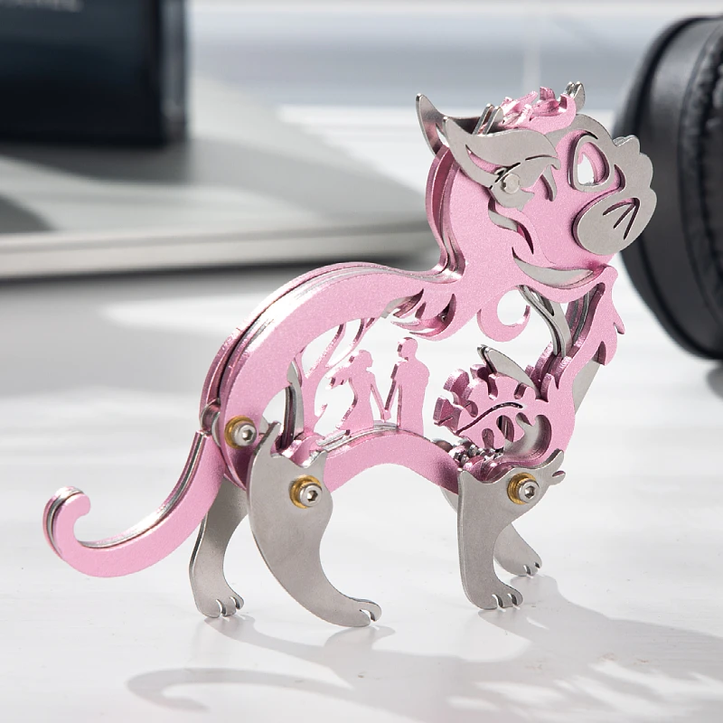 MOKR Dream Cat 3D-Metallpuzzle Kinderspielzeug DIY handgefertigte Modelle Weihnachts- und Geburtstagsgeschenke Bildung und Training