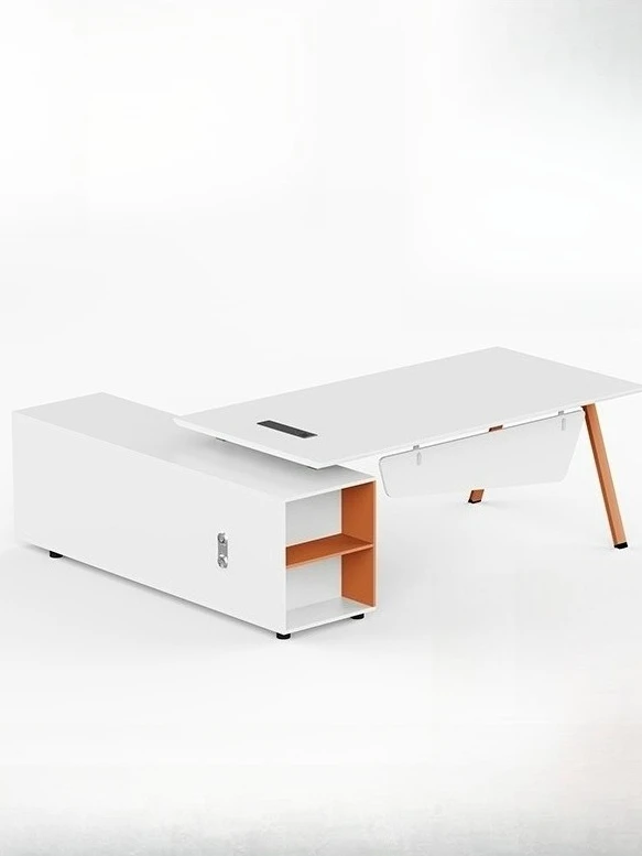

Orange, fashion, boss desk, minimalist style, office desk, desk, home