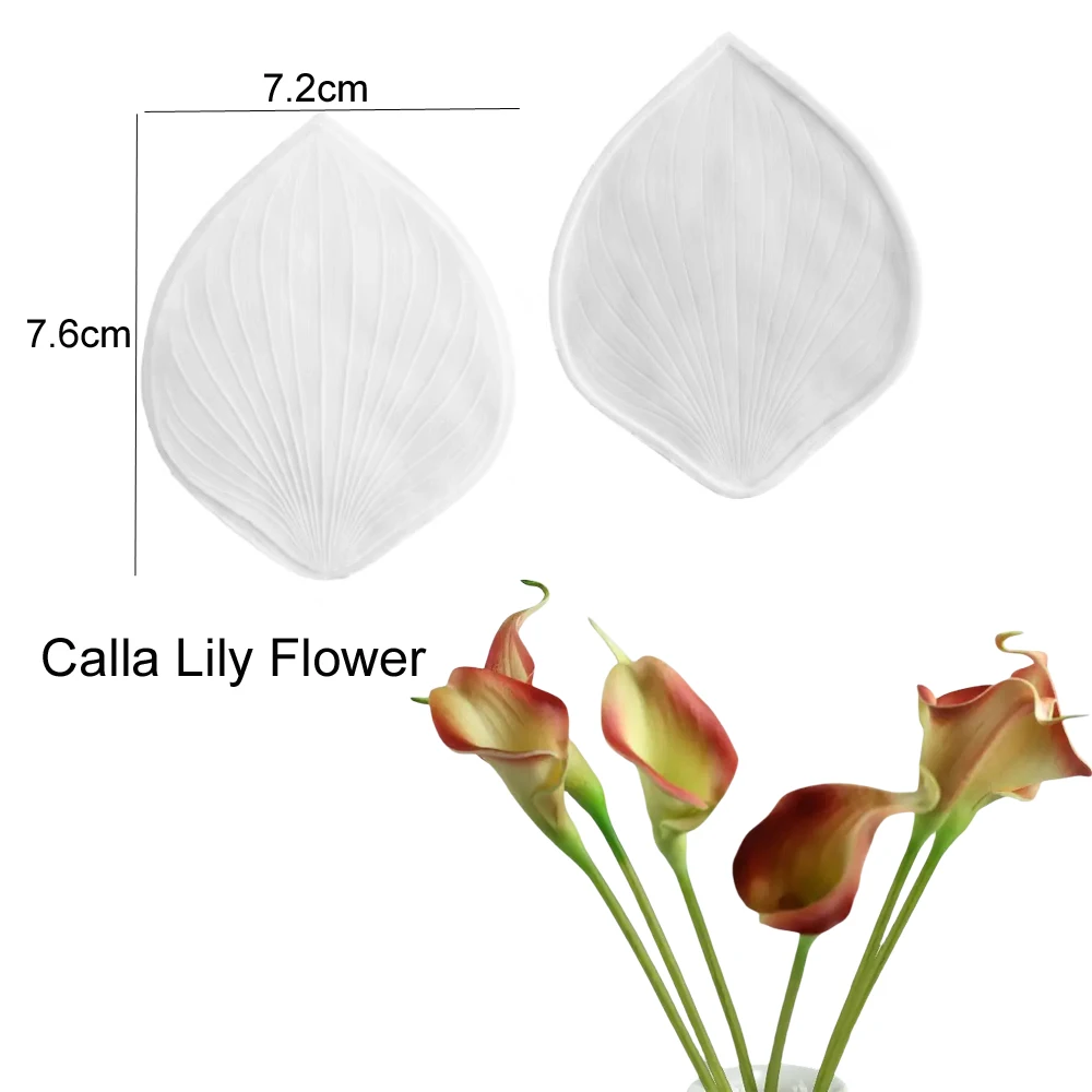 New Calla Lily Flower Silicone Moulds Fondant Gumpaste Sugarcraft Polymer Clay Molds Bakeware Tools Baking Accessories and Tools