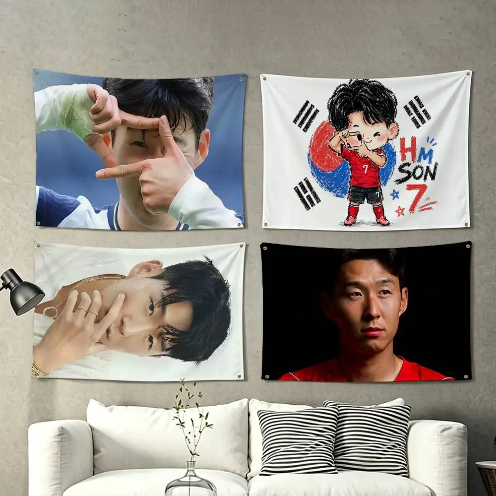 Hot Football Star Son Heung min Flags for Bedrooms Home Decor Items Outdoor Decors Garage Decoration Flaga