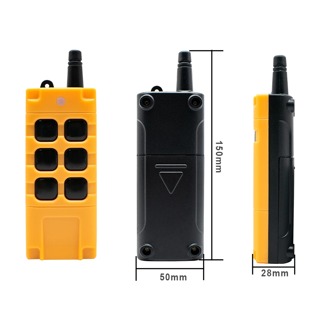 433.92MHz EV1527 Industrial RF Remote Controller 2/4/6 Keys 2000m Wireless Transmitter for Hoist Truck Tail Lift Gate Opener