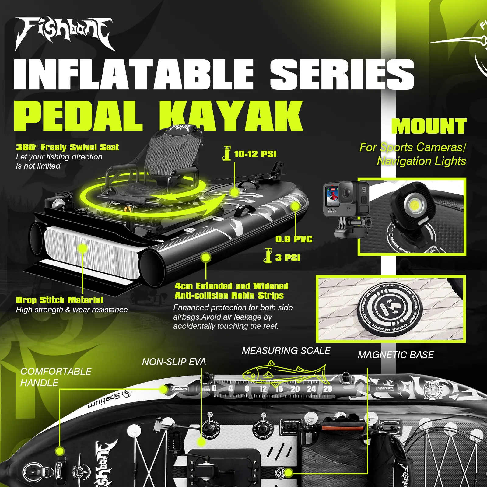 Kayak à pédales Spatium, kayak - Fishing Kayak Pedal Drive avis et prix