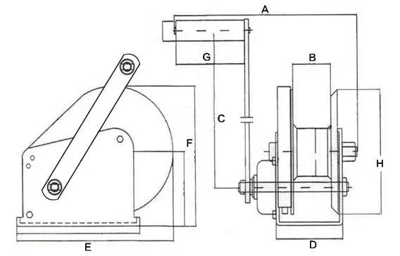 Guincho de elevação manual de freio leve com certificação CE, GS Guincho de manivela de aço inoxidável de qualidade premium 800LB 8m Guincho manual