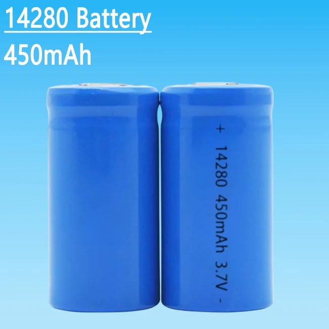 

High Capacity 14280 450mAh 3.7V Cylindrical Lithium Ion Rechargeable Battery for Flashlights & Mini Devices LED Lights