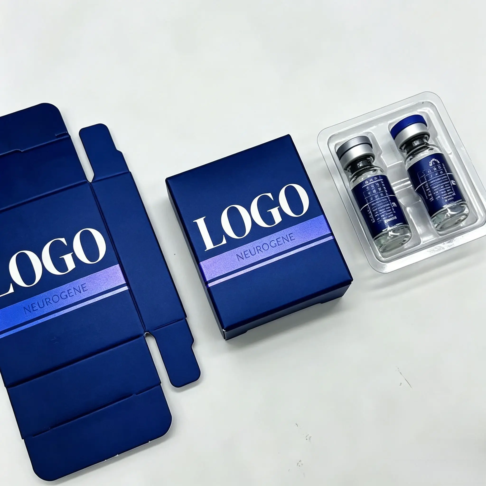 Custom Produced Peptide Powder Bottle Labels & Custom Packaging Boxes for 3ml-10ml Health Beauty Vials view 2