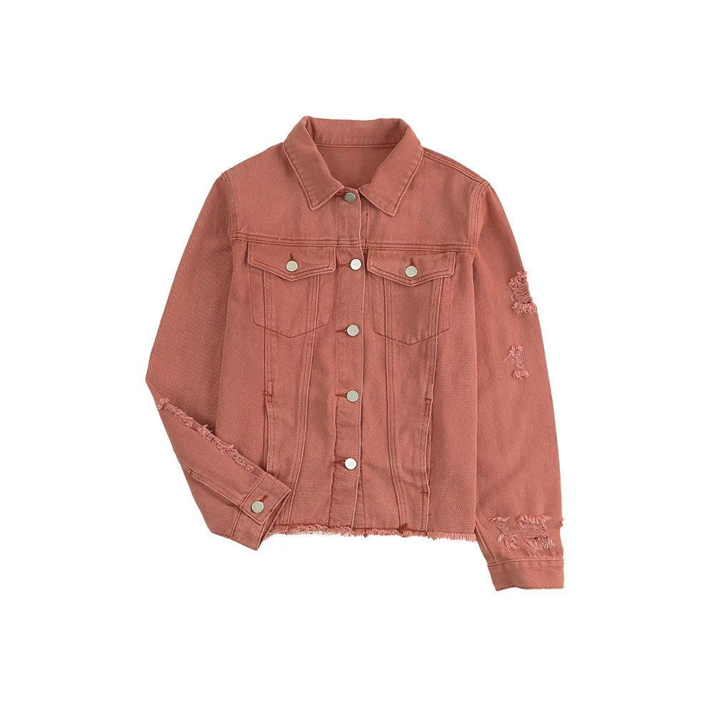 Denim Coats Women Short Coat Casual Turn Down Collar Mom Jeans Y2k Streetwear Jackets Work Splice Jacket 2025 Autumn Winter