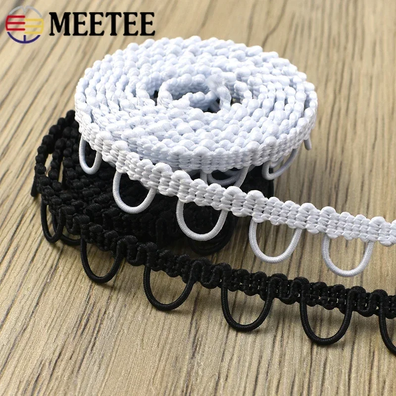 10/20m Meetee U-Wave LaceTrim Ribbon Centipede Pleciona koronkowa opaska Zakrzywiona krawędź DIY Szycie sukni ślubnej Akcesoria do tkaniny z dziurką