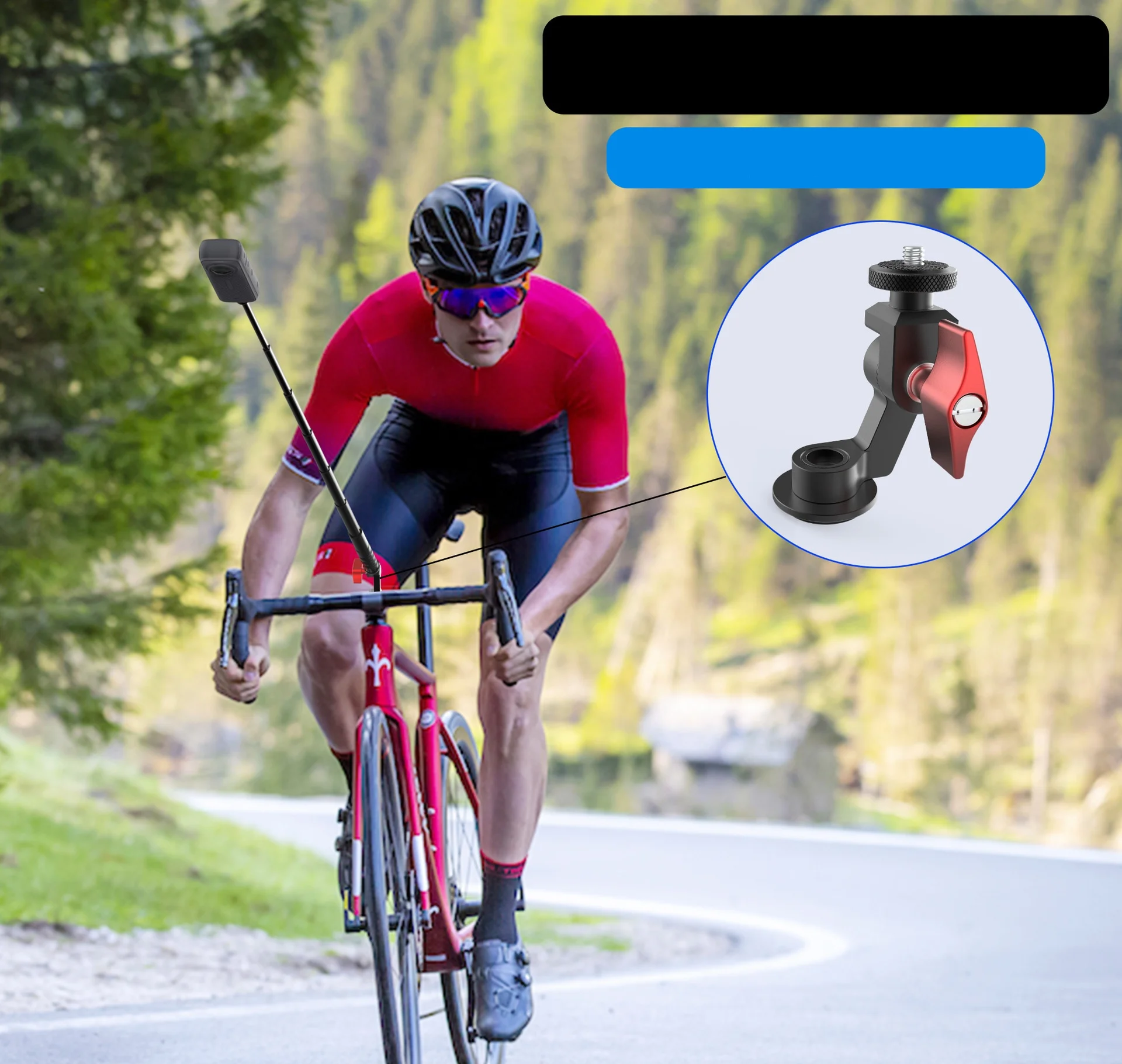 Camera Bracket for Insta360 X5, Handlebar Mount Aluminum Motorcycle Bike Mount Holder with 1/4 inch Screw Expanded for X5 X4 X3