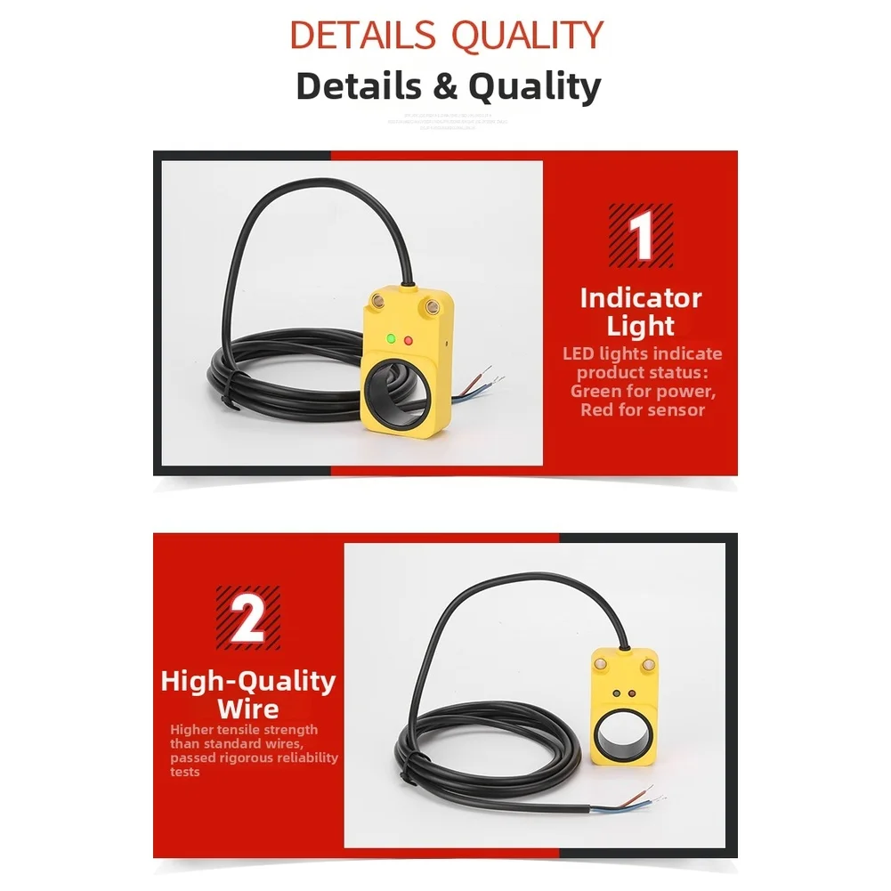 

Proximity Switch Sensor Ring High Speed for Metal Detection Wire Breakage with IP67 Protection and Adjustable Sensitivity