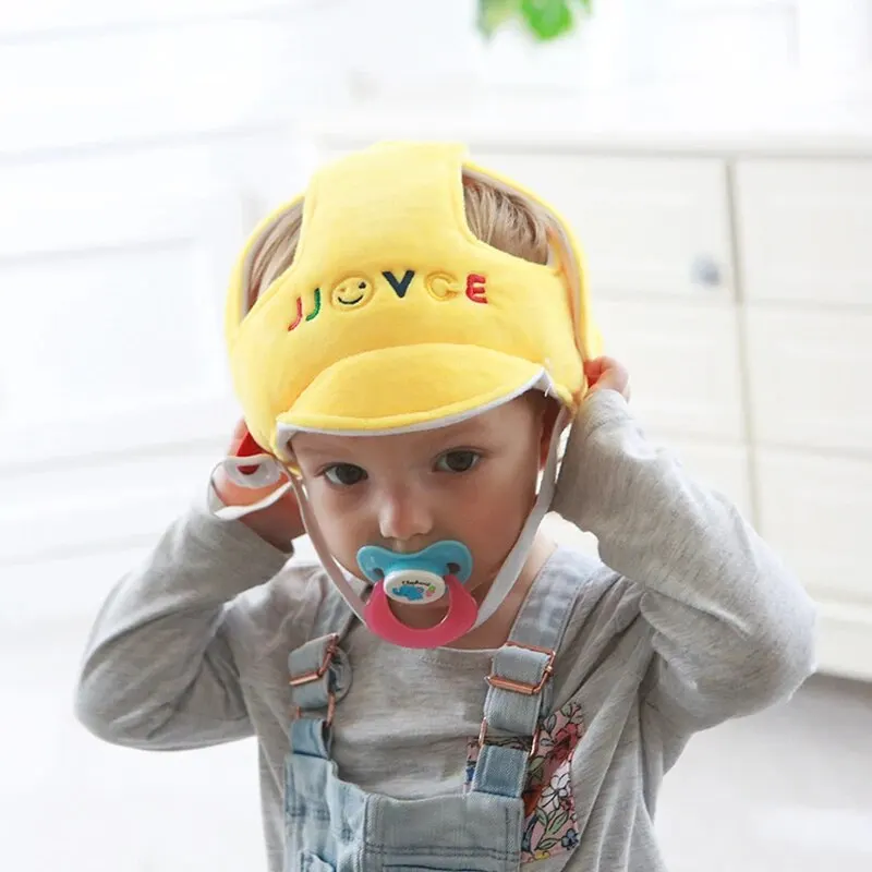 Cute Baby Anti-fall Head Protection Cap Soft Adjustable Infant Toddler Anti-collision Cap Kids Safety Helmet Cap