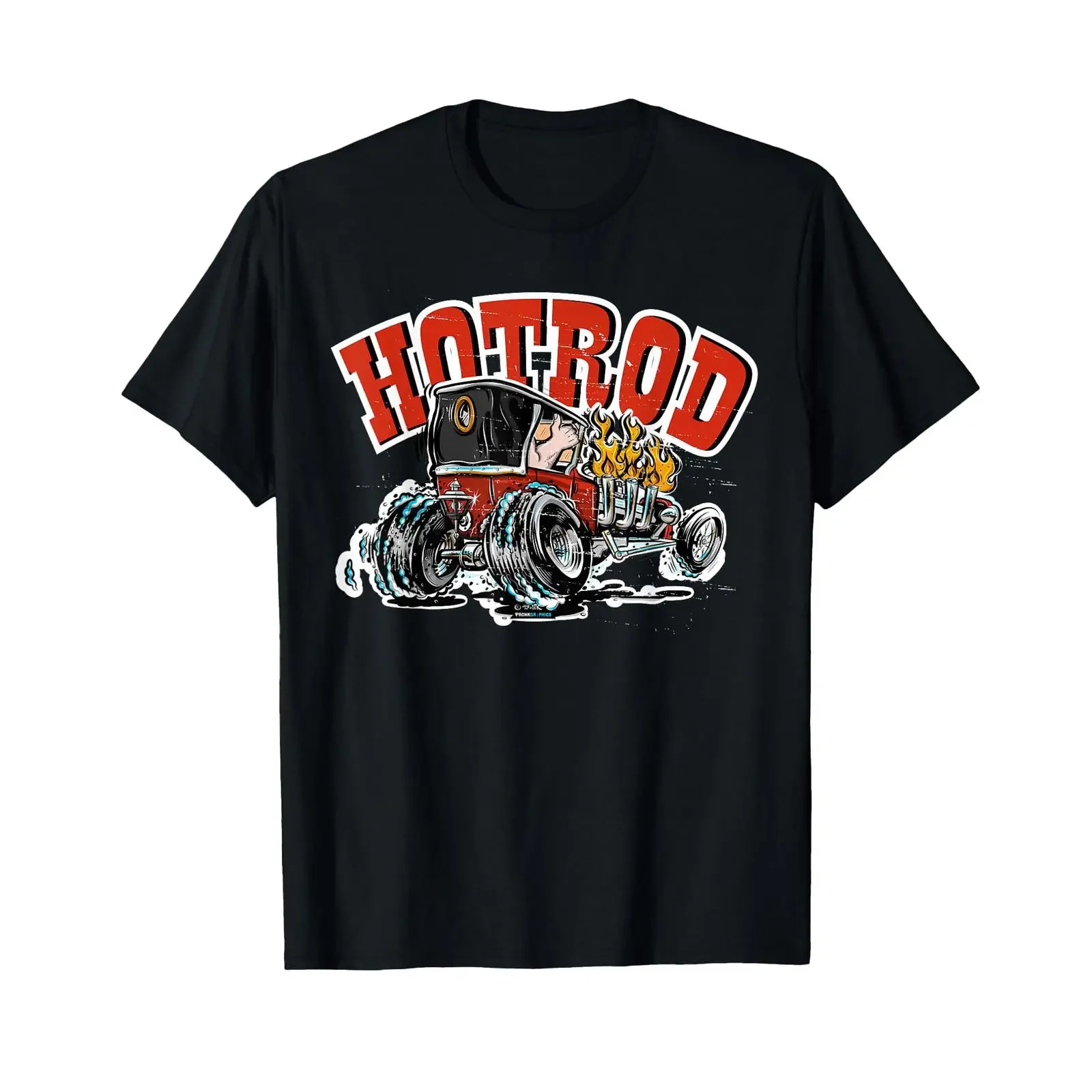 Hot Rod T Bucket Cartoon Vintage style Shirt vintage Washed Soft Top For Everyday Wear Versatile Slightly fashion homme Unisex