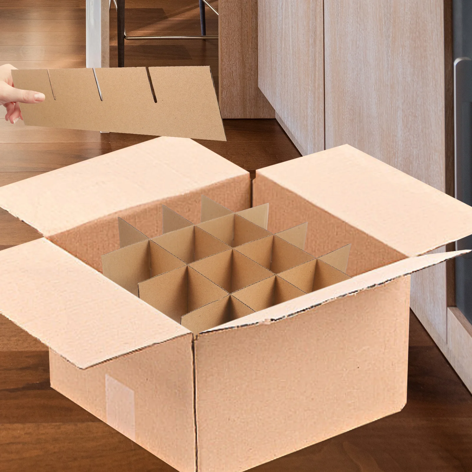 Shipping Carton Dividers Cardboard Boxes for Dish Glass Moving Packing Plate Wrapping Paper Organizer