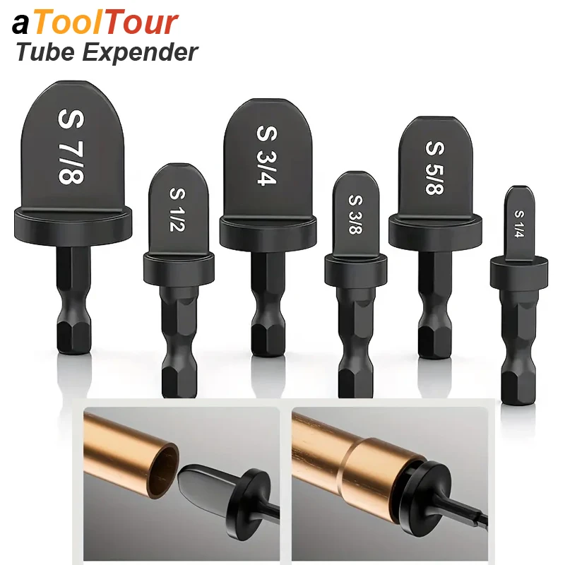 Copper Tube Expander Pipe Hole Head Extender Swaging For Air Conditioner Refrigerator Flaring Takeover Drill Bit Repair Tools