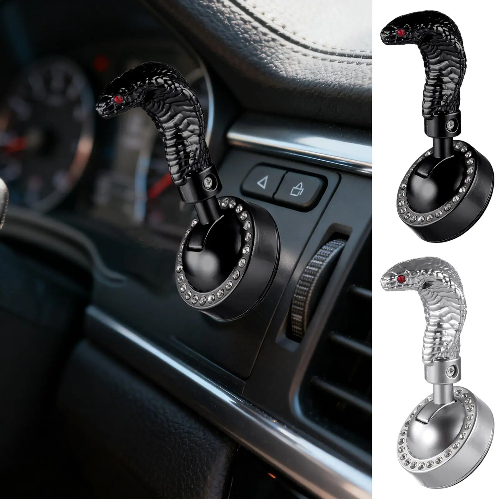 Car Push To Start Button Joystick Cool Alloy Snake Design Joystick Car Starter Protector For Truck Trailer RV Automotive Sedan