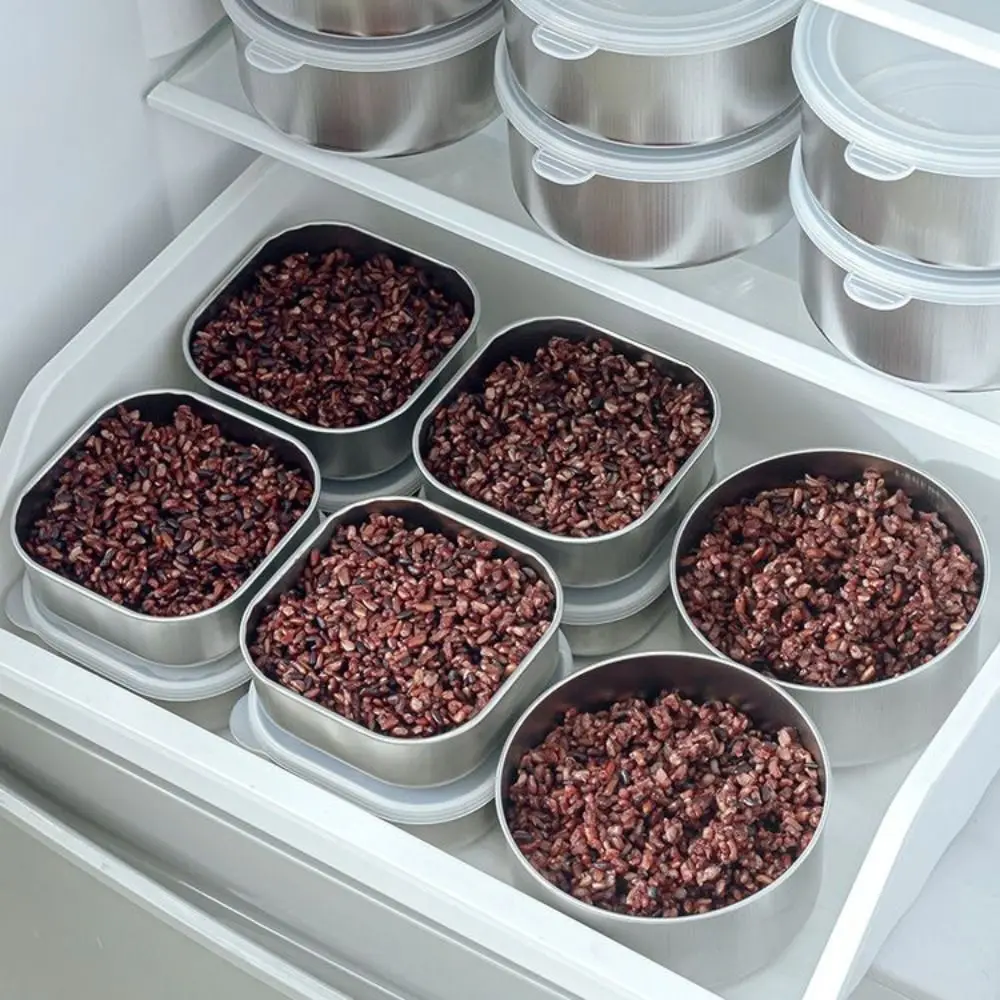 

2PCS Leakproof Stainless Steel Food Fresh Keeping Box Sealed Reusable Food Packing Box With Lids Food Storage Container Picnic