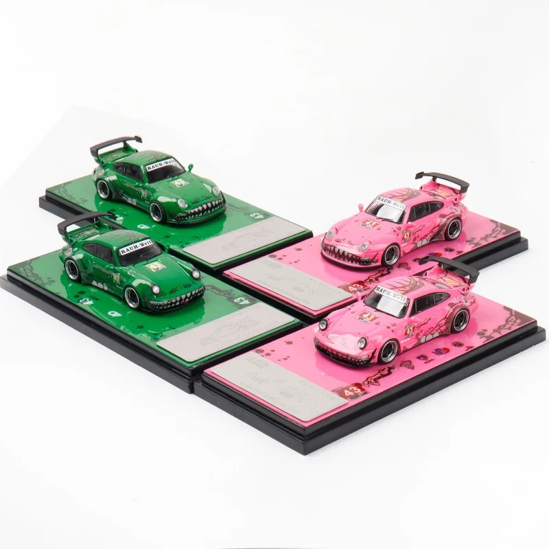 1:64 Supercar 964 993 kitty pink and green dinosaur, model samochodu z odlewu stopu, zabawka dla nastolatków, dekoracja dla dorosłych, prezent.