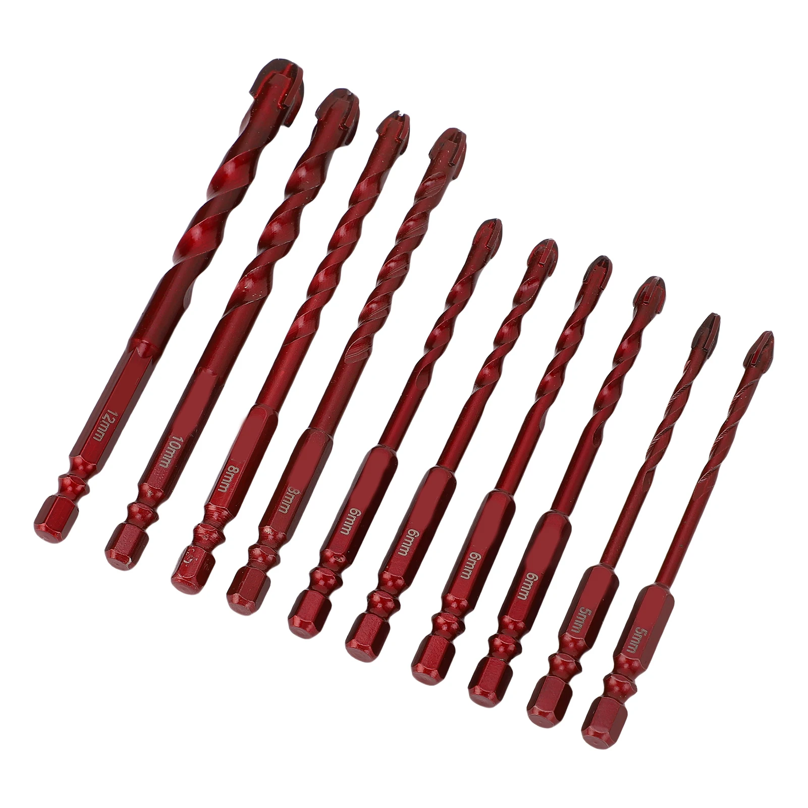 Zestaw wierteł do betonu i muru, 5-12 mm (3/16 cala - 1/2 cala), trzpień sześciokątny 1/4 cala, zestaw wierteł ceramicznych do drewna i plastiku.