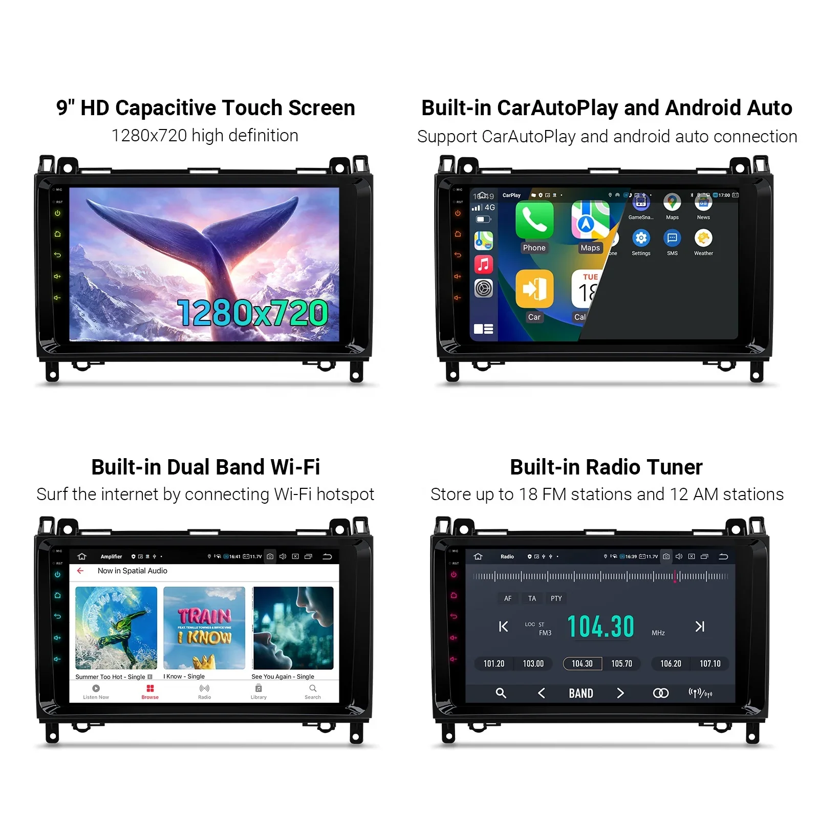 شاشة سيارة XTRONS 9 بوصة 8 + 256G AutoRadio Viano Vito W639 Pantalla Carplay Android Auto 4G مشغل أندرويد للسيارة #4