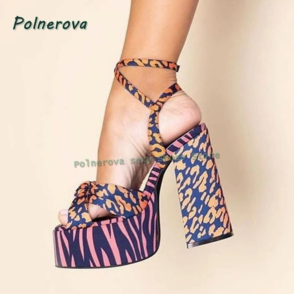 

Женские босоножки на платформе с цветочным принтом, серебристым ремешком и бантом, на массивном каблуке, сексуальные, в стиле Y2K, для вечеринок и клубов, модная обувь 2026 года, уличный стиль