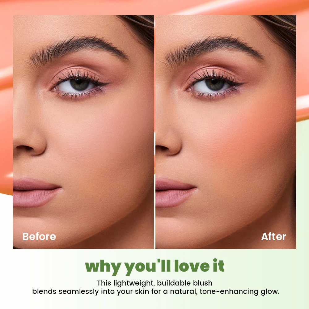 Pudaier 6 ألوان أحمر خدود سائل وهايلايتر - مكياج خد مقاوم للماء يدوم طويلاً، لوحة أحمر خدود متوهجة طبيعية للوجه