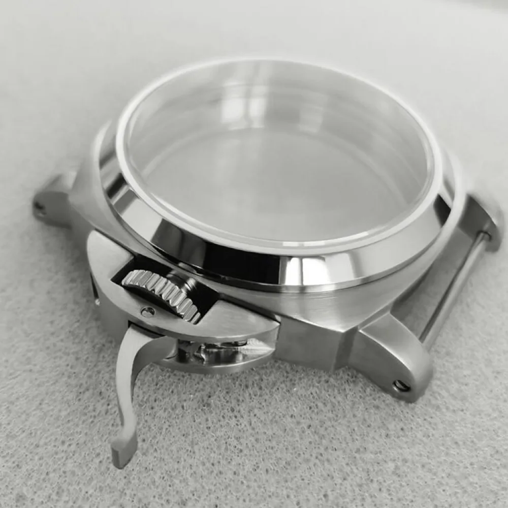 Stainless Steel Watch Case 44mm, Sapphire Glass Case, for ETA6497/6498 ST36 Movement Modified Watch Accessories, for 34.5mm Dial